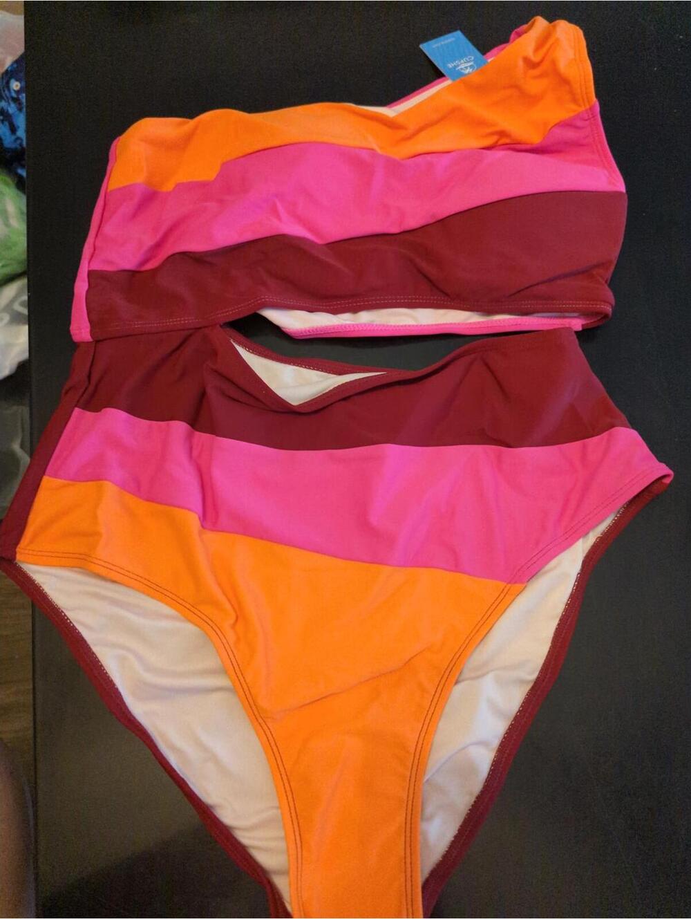Cupshe Colorblock High Waist Bikini Set - Size Large 715